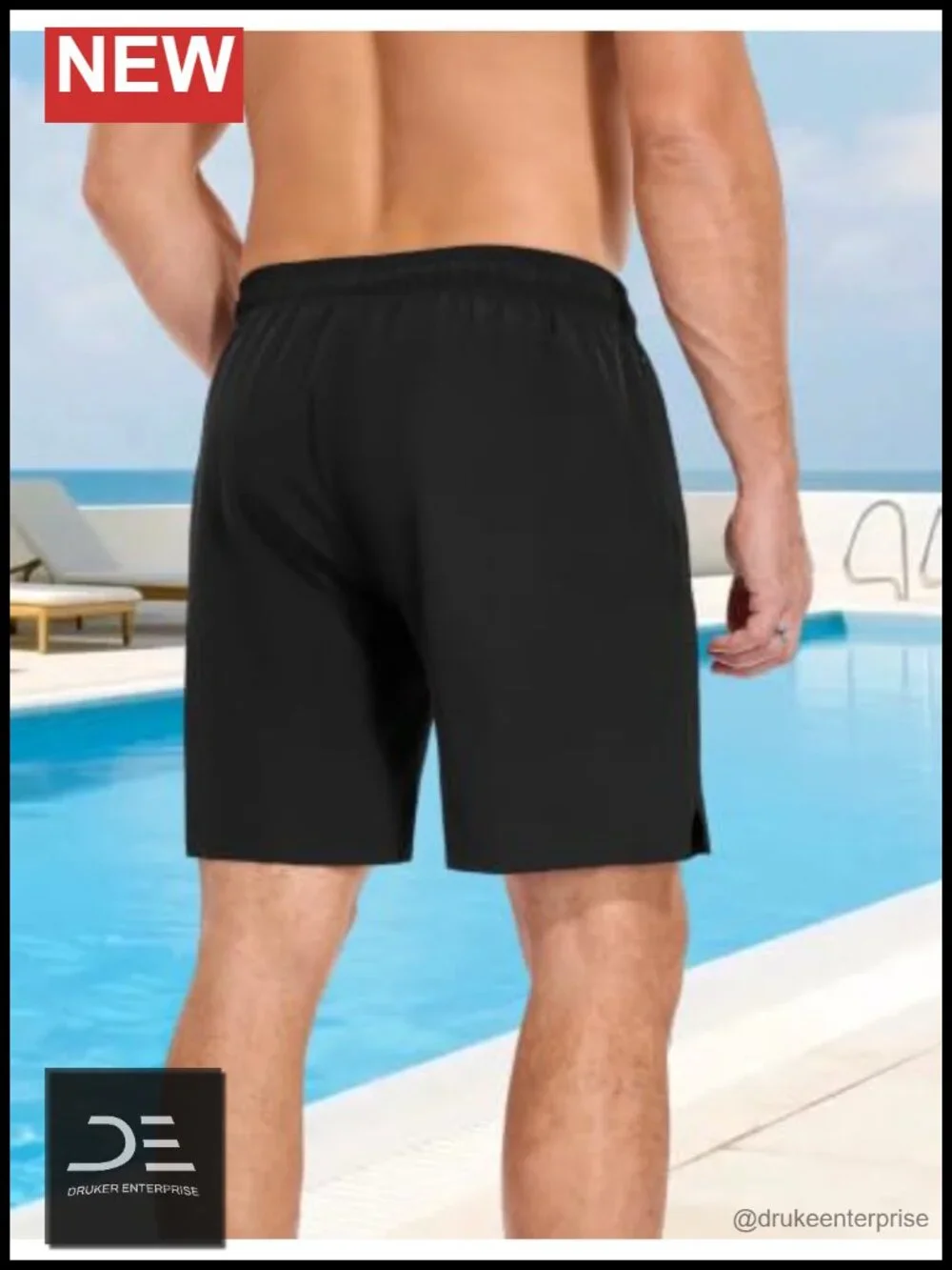 2 in 1 Mens Swim Trunks 7 Inch Compression Liner Quick Dry with Zipper Pockets